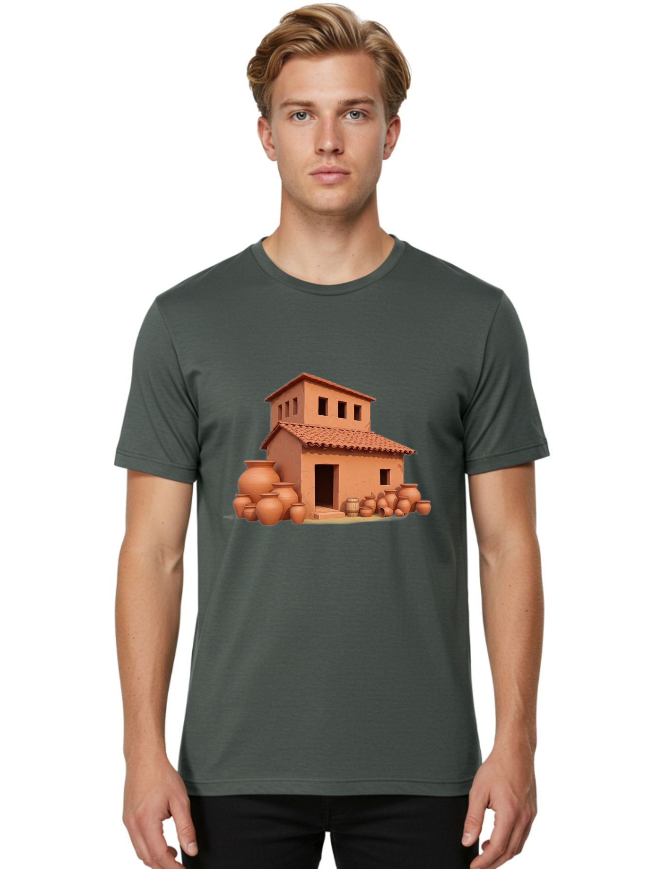 Adobe-House-1 Men'S Graphic Tee, 100% Cotton, Comfortable Casual Summer Wear, Machine Washable, Vintage Camera, Old Camera, Antique Camera, Black Camera, Classic Photography, Photography Equipment, Nostalgic Device, Film Camera, Camera Art Bag127