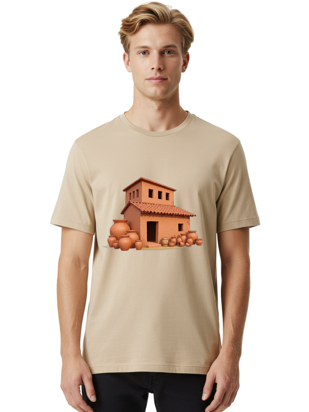 Adobe-House-1 Men'S Graphic Tee, 100% Cotton, Comfortable Casual Summer Wear, Machine Washable, Vintage Camera, Old Camera, Antique Camera, Black Camera, Classic Photography, Photography Equipment, Nostalgic Device, Film Camera, Camera Art Bag127