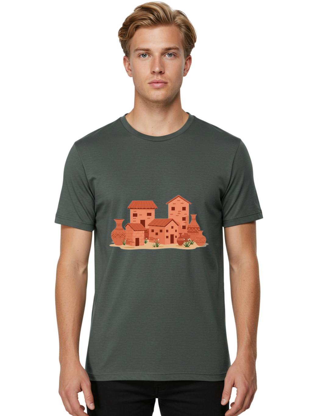Adobe-Village Men'S Graphic Tee, 100% Cotton, Comfortable Casual Summer Wear, Machine Washable, Vintage Camera, Old Camera, Antique Camera, Black Camera, Classic Photography, Photography Equipment, Nostalgic Device, Film Camera, Camera Art Bag129