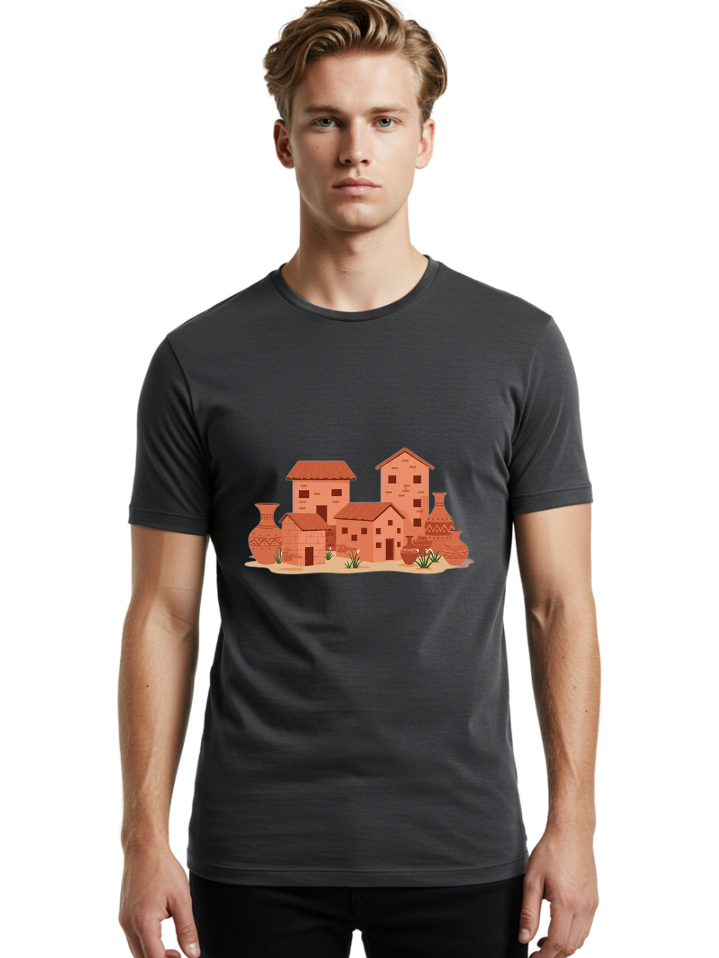 Adobe-Village Men'S Graphic Tee, 100% Cotton, Comfortable Casual Summer Wear, Machine Washable, Vintage Camera, Old Camera, Antique Camera, Black Camera, Classic Photography, Photography Equipment, Nostalgic Device, Film Camera, Camera Art Bag129