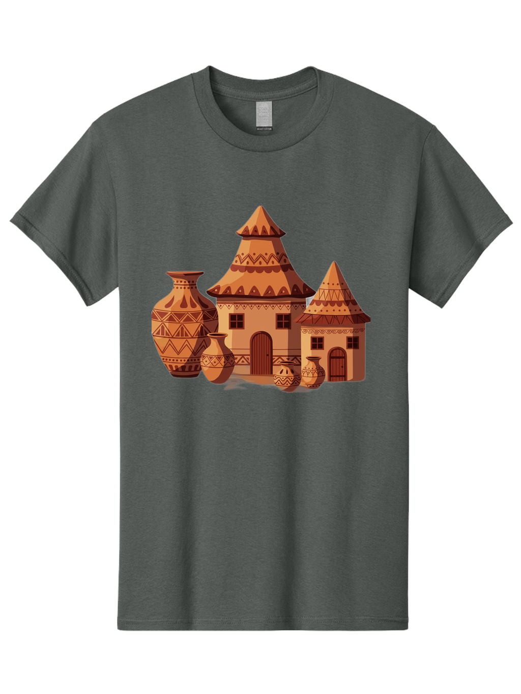 African-Huts-And-Vases Men'S Graphic Tee, 100% Cotton, Comfortable Casual Summer Wear, Machine Washable, Vintage Camera, Old Camera, Antique Camera, Black Camera, Classic Photography, Photography Equipment, Nostalgic Device, Film Camera, Bag130