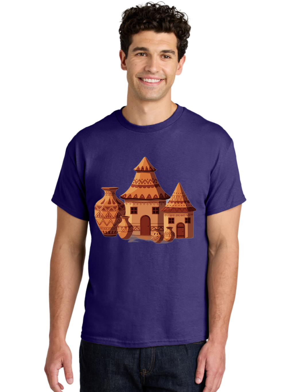 African-Huts-And-Vases Men'S Graphic Tee, 100% Cotton, Comfortable Casual Summer Wear, Machine Washable, Vintage Camera, Old Camera, Antique Camera, Black Camera, Classic Photography, Photography Equipment, Nostalgic Device, Film Camera, Bag130