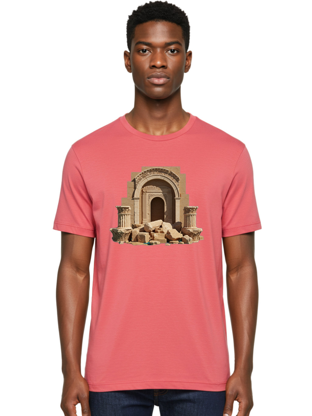 Ancient-Archway-Ruins Men'S Graphic Tee, 100% Cotton, Comfortable Casual Summer Wear, Machine Washable, Vintage Camera, Old Camera, Antique Camera, Black Camera, Classic Photography, Photography Equipment, Nostalgic Device, Film Camera, Bag133