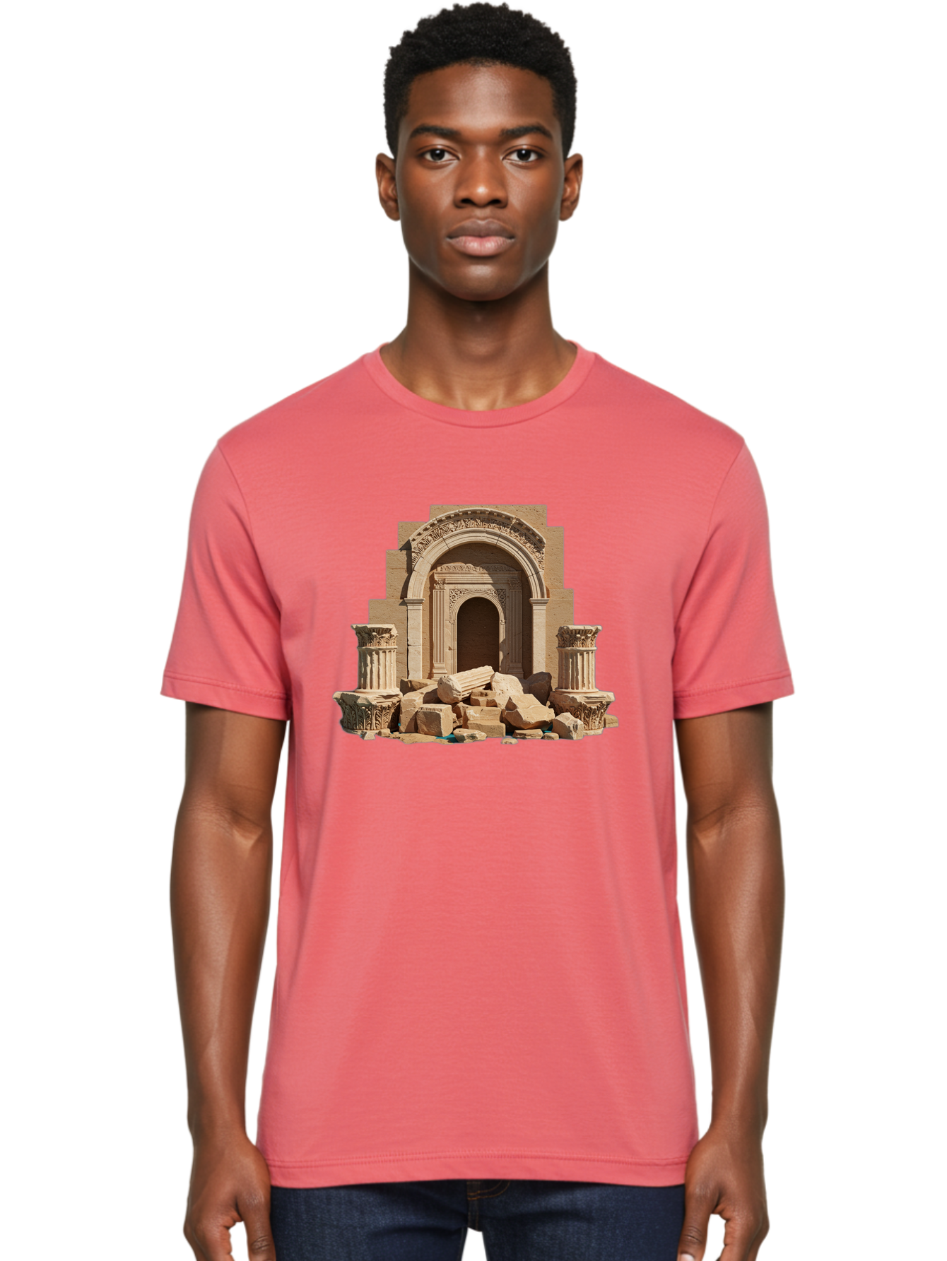 Ancient-Archway-Ruins Men'S Graphic Tee, 100% Cotton, Comfortable Casual Summer Wear, Machine Washable, Vintage Camera, Old Camera, Antique Camera, Black Camera, Classic Photography, Photography Equipment, Nostalgic Device, Film Camera, Bag133