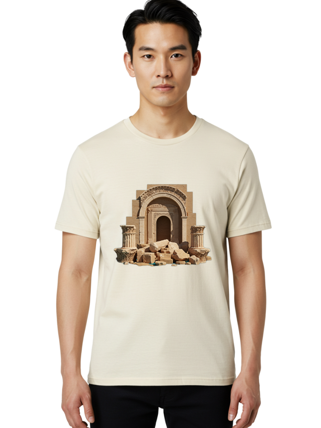 Ancient-Archway-Ruins Men'S Graphic Tee, 100% Cotton, Comfortable Casual Summer Wear, Machine Washable, Vintage Camera, Old Camera, Antique Camera, Black Camera, Classic Photography, Photography Equipment, Nostalgic Device, Film Camera, Bag133