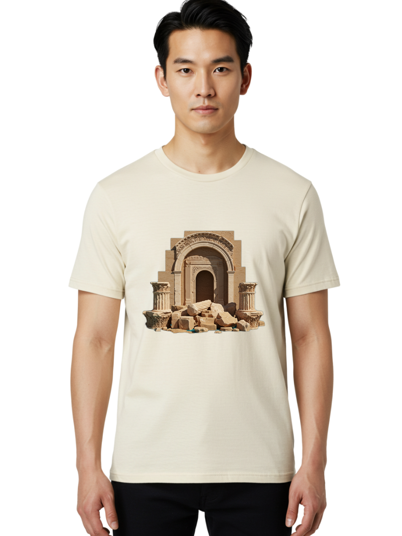 Ancient-Archway-Ruins Men'S Graphic Tee, 100% Cotton, Comfortable Casual Summer Wear, Machine Washable, Vintage Camera, Old Camera, Antique Camera, Black Camera, Classic Photography, Photography Equipment, Nostalgic Device, Film Camera, Bag133