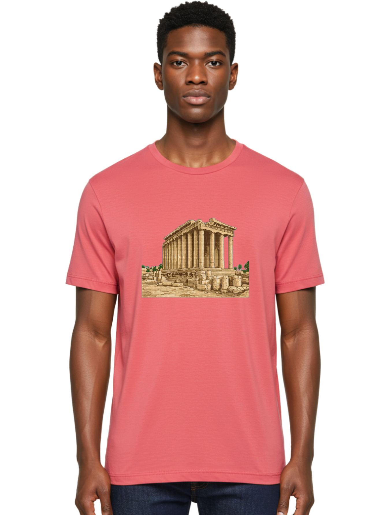 Ancient-Greek-Temple Men'S Graphic Tee, 100% Cotton, Comfortable Casual Summer Wear, Machine Washable, Vintage Camera, Old Camera, Antique Camera, Black Camera, Classic Photography, Photography Equipment, Nostalgic Device, Film Camera, Bag134