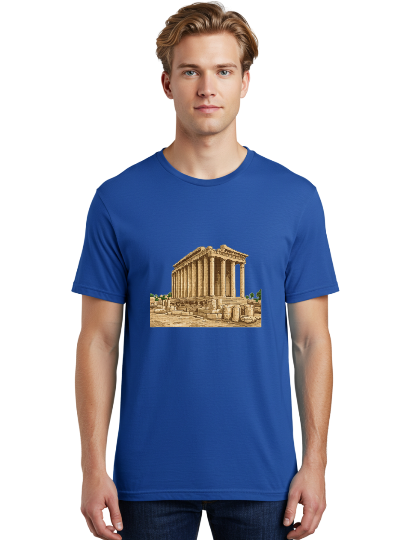 Ancient-Greek-Temple Men'S Graphic Tee, 100% Cotton, Comfortable Casual Summer Wear, Machine Washable, Vintage Camera, Old Camera, Antique Camera, Black Camera, Classic Photography, Photography Equipment, Nostalgic Device, Film Camera, Bag134