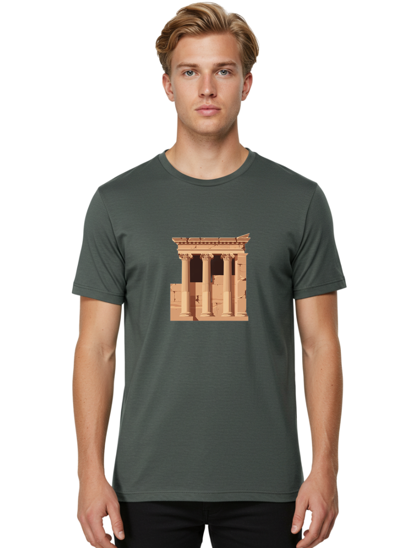 Ancient-Temple Men'S Graphic Tee, 100% Cotton, Comfortable Casual Summer Wear, Machine Washable, Vintage Camera, Old Camera, Antique Camera, Black Camera, Classic Photography, Photography Equipment, Nostalgic Device, Film Camera, Camera Art Bag135