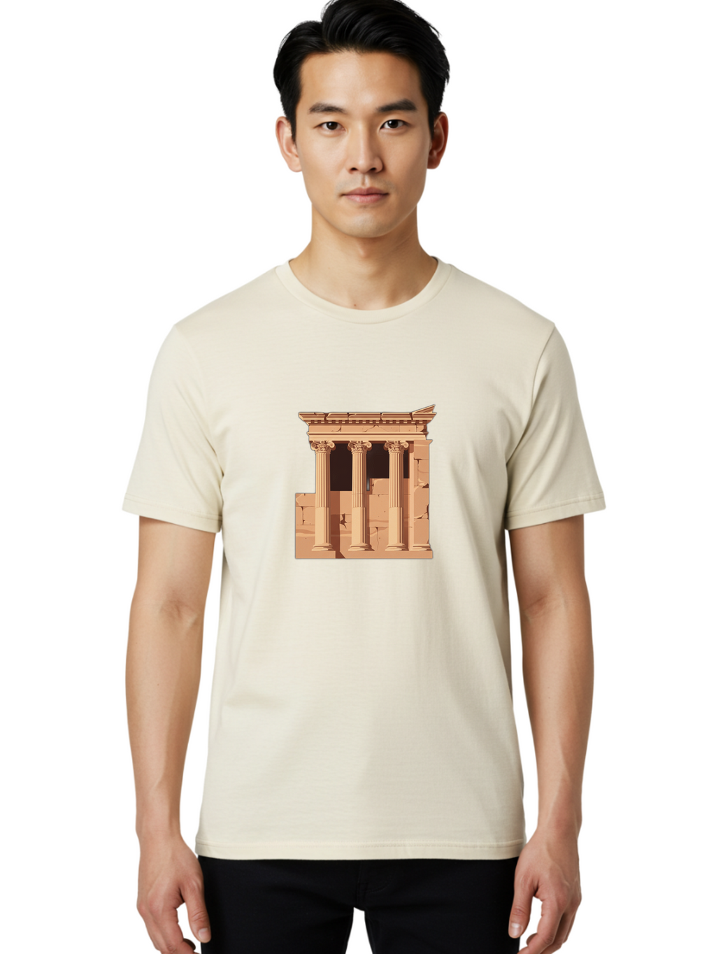 Ancient-Temple Men'S Graphic Tee, 100% Cotton, Comfortable Casual Summer Wear, Machine Washable, Vintage Camera, Old Camera, Antique Camera, Black Camera, Classic Photography, Photography Equipment, Nostalgic Device, Film Camera, Camera Art Bag135