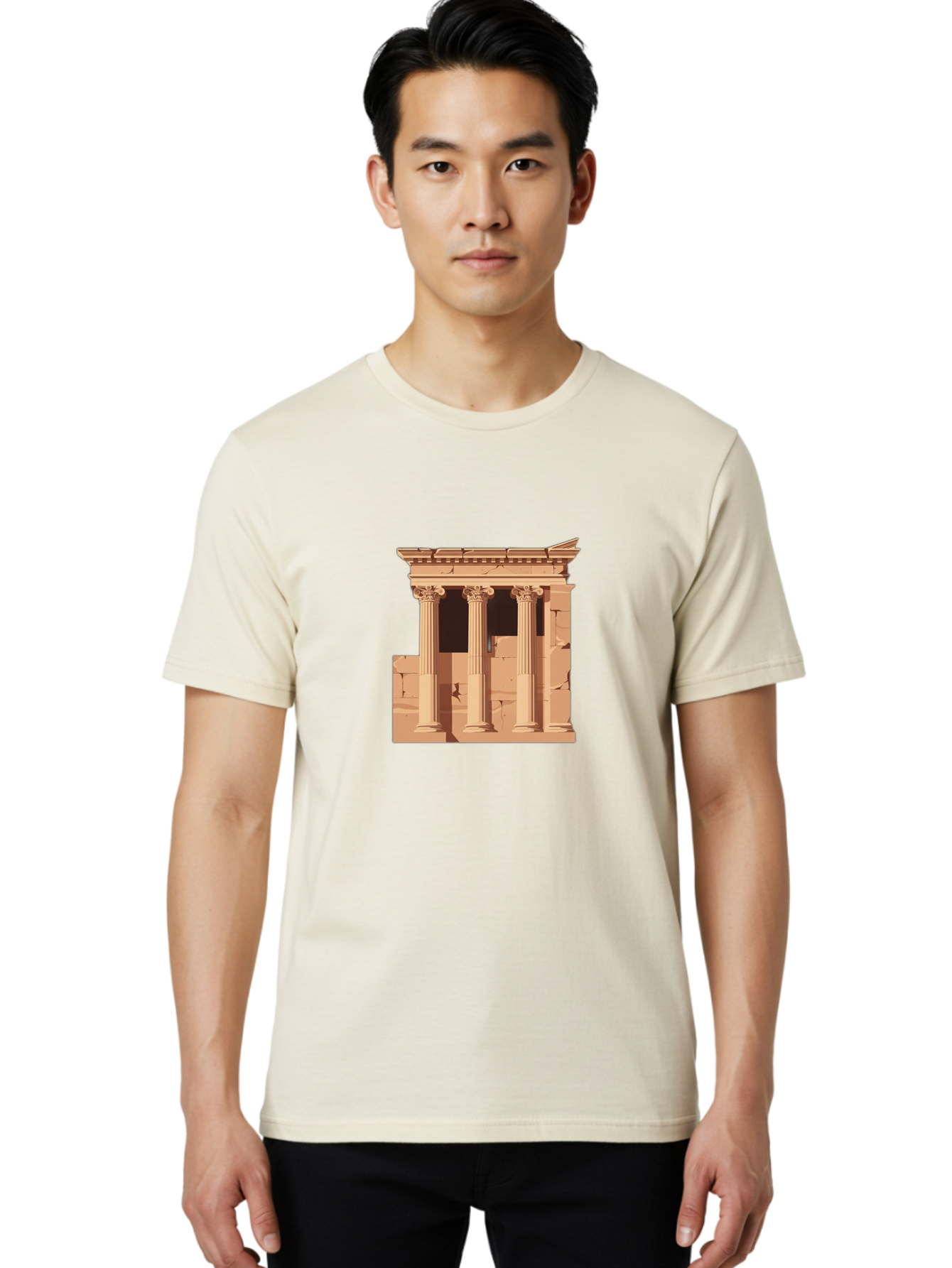 Ancient-Temple Men'S Graphic Tee, 100% Cotton, Comfortable Casual Summer Wear, Machine Washable, Vintage Camera, Old Camera, Antique Camera, Black Camera, Classic Photography, Photography Equipment, Nostalgic Device, Film Camera, Camera Art Bag135