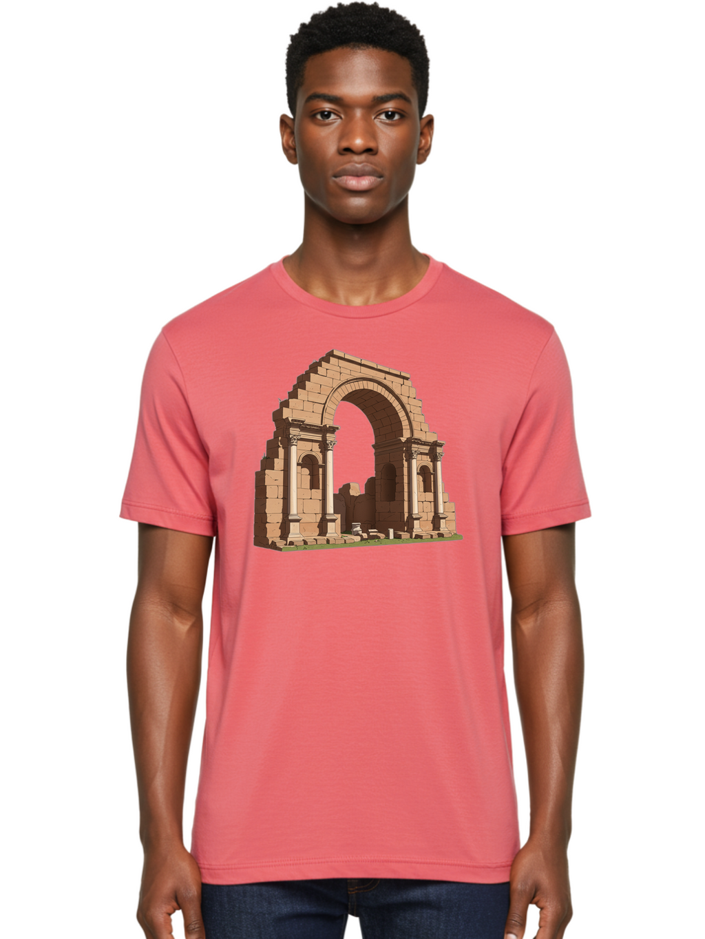 Archway-Ruins Men'S Graphic Tee, 100% Cotton, Comfortable Casual Summer Wear, Machine Washable, Vintage Camera, Old Camera, Antique Camera, Black Camera, Classic Photography, Photography Equipment, Nostalgic Device, Film Camera, Camera Art Bag146
