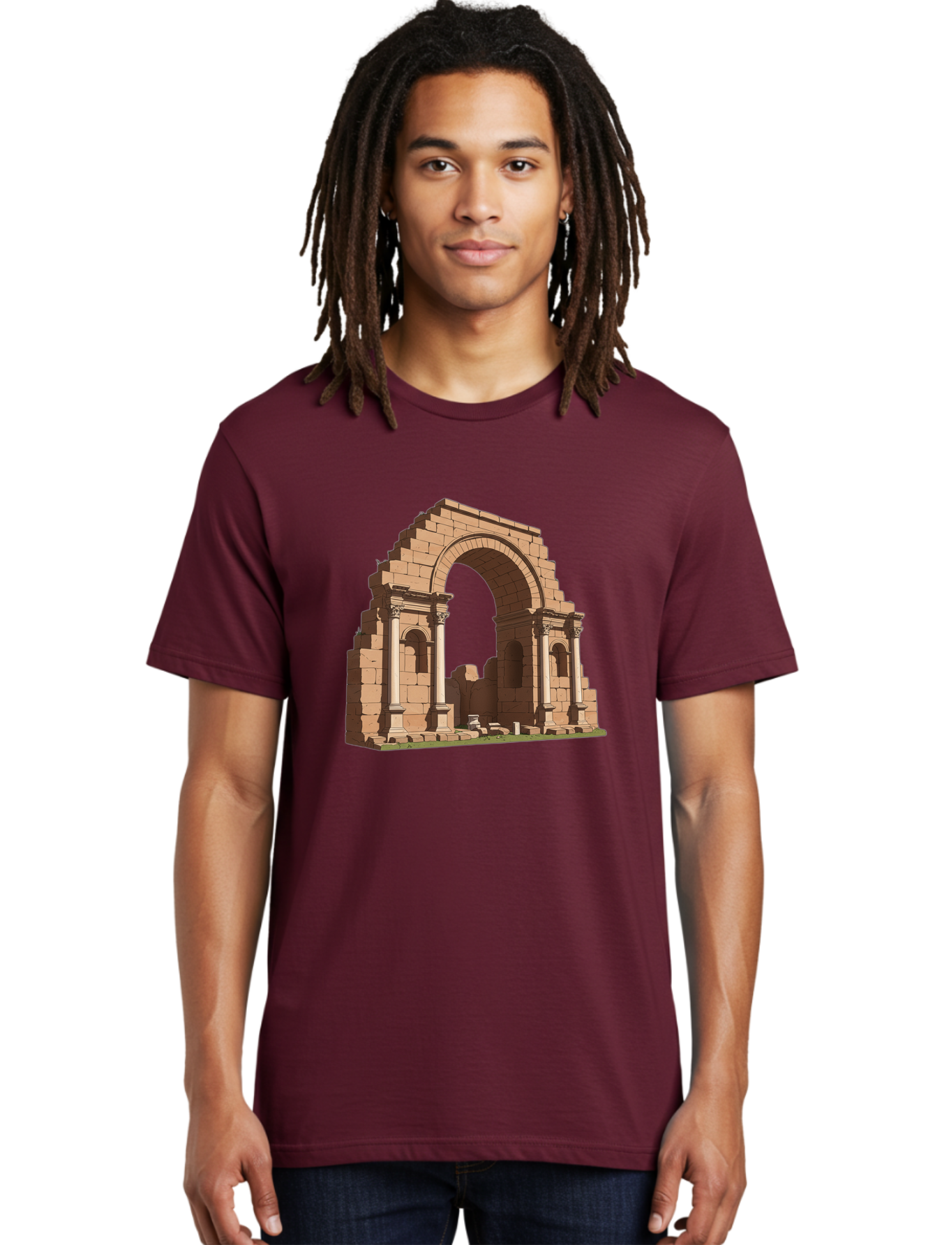 Archway-Ruins Men'S Graphic Tee, 100% Cotton, Comfortable Casual Summer Wear, Machine Washable, Vintage Camera, Old Camera, Antique Camera, Black Camera, Classic Photography, Photography Equipment, Nostalgic Device, Film Camera, Camera Art Bag146