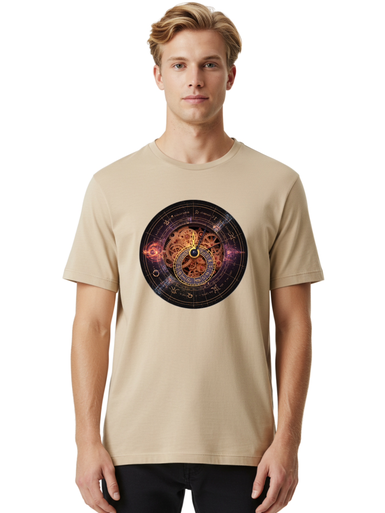 Astrological-Clock Men'S Graphic Tee, 100% Cotton, Comfortable Casual Summer Wear, Machine Washable, Vintage Camera, Old Camera, Antique Camera, Black Camera, Classic Photography, Photography Equipment, Nostalgic Device, Film Camera, Bag151