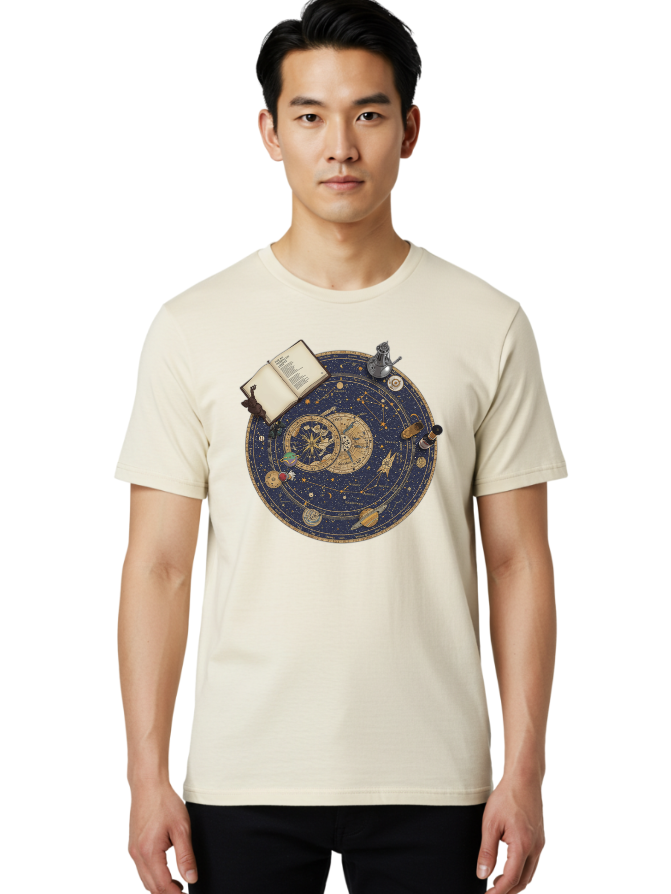 Astronomy-Wheel Men'S Graphic Tee, 100% Cotton, Comfortable Casual Summer Wear, Machine Washable, Vintage Camera, Old Camera, Antique Camera, Black Camera, Classic Photography, Photography Equipment, Nostalgic Device, Film Camera, Camera Art Bag153