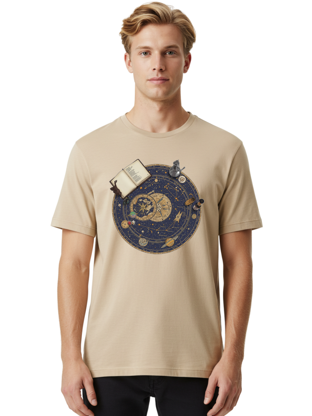 Astronomy-Wheel Men'S Graphic Tee, 100% Cotton, Comfortable Casual Summer Wear, Machine Washable, Vintage Camera, Old Camera, Antique Camera, Black Camera, Classic Photography, Photography Equipment, Nostalgic Device, Film Camera, Camera Art Bag153