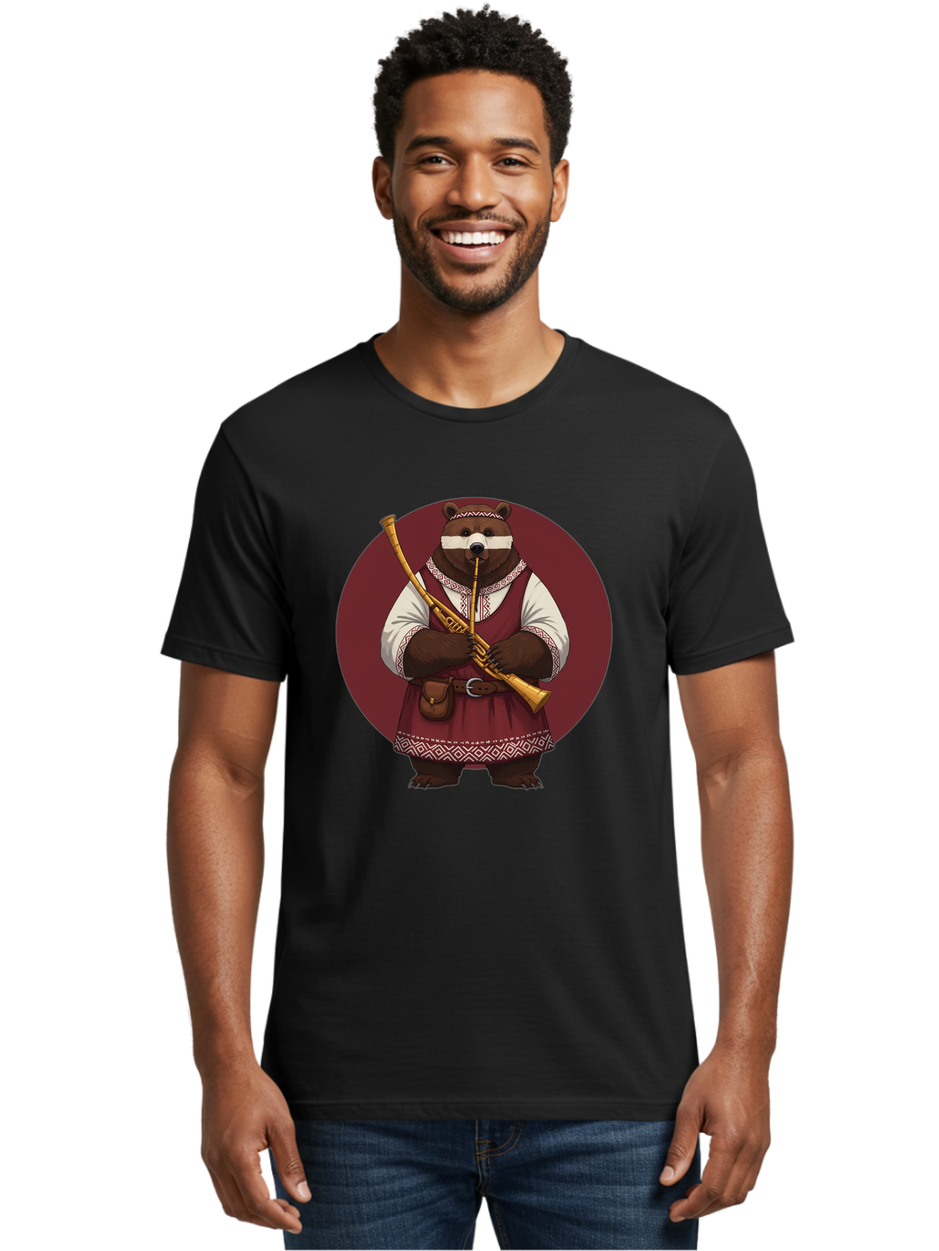 Bear-Playing-Bagpipes Men'S Graphic Tee, 100% Cotton, Comfortable Casual Summer Wear, Machine Washable, Vintage Camera, Old Camera, Antique Camera, Black Camera, Classic Photography, Photography Equipment, Nostalgic Device, Film Camera, Bag166