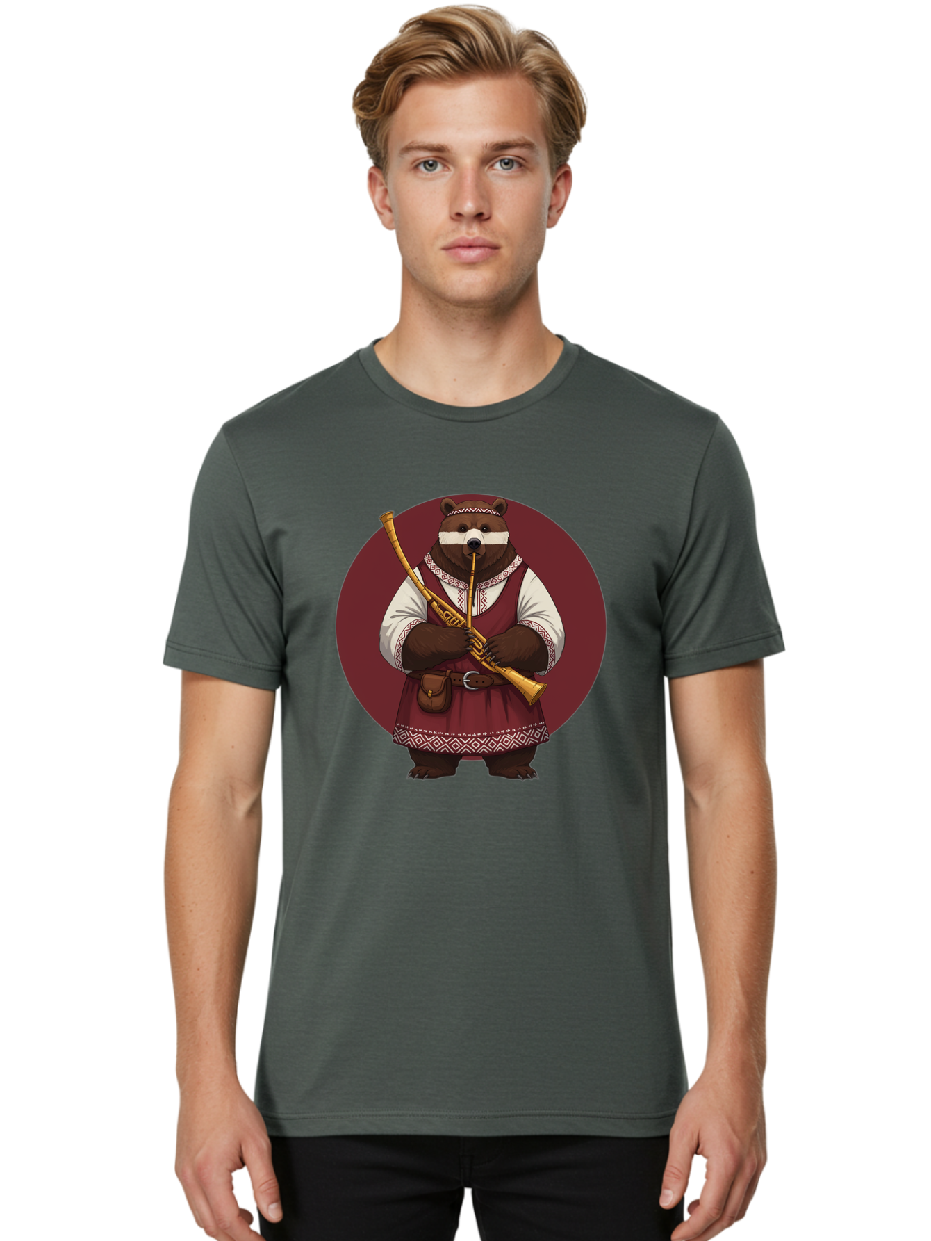 Bear-Playing-Bagpipes Men'S Graphic Tee, 100% Cotton, Comfortable Casual Summer Wear, Machine Washable, Vintage Camera, Old Camera, Antique Camera, Black Camera, Classic Photography, Photography Equipment, Nostalgic Device, Film Camera, Bag166