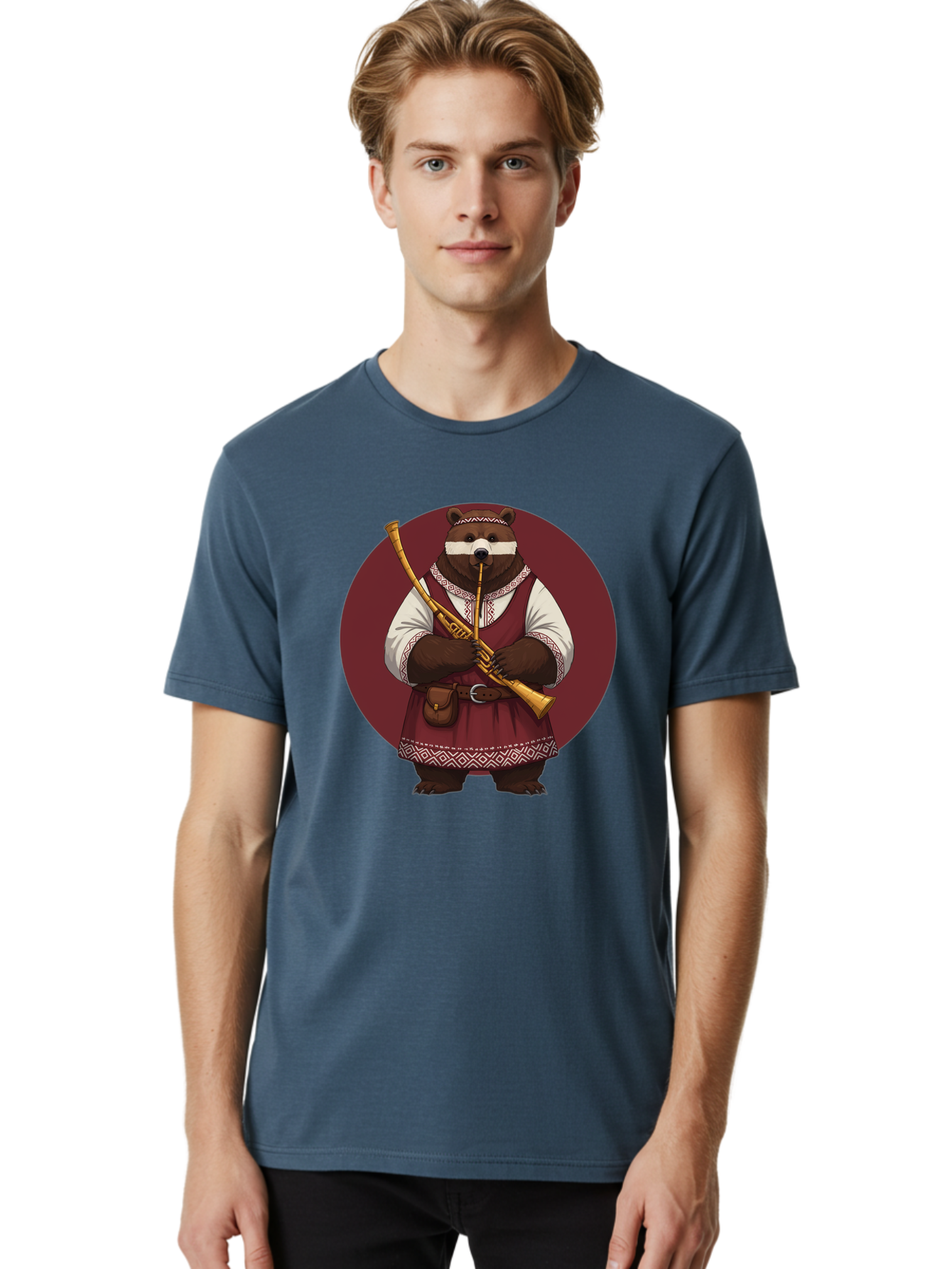 Bear-Playing-Bagpipes Men'S Graphic Tee, 100% Cotton, Comfortable Casual Summer Wear, Machine Washable, Vintage Camera, Old Camera, Antique Camera, Black Camera, Classic Photography, Photography Equipment, Nostalgic Device, Film Camera, Bag166