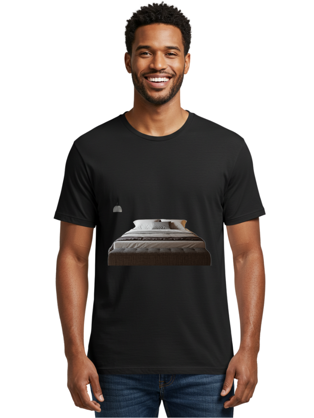 Bed-With-White-Pillows Men'S Graphic Tee, 100% Cotton, Comfortable Casual Summer Wear, Machine Washable, Vintage Camera, Old Camera, Antique Camera, Black Camera, Classic Photography, Photography Equipment, Nostalgic Device, Film Camera, Bag168