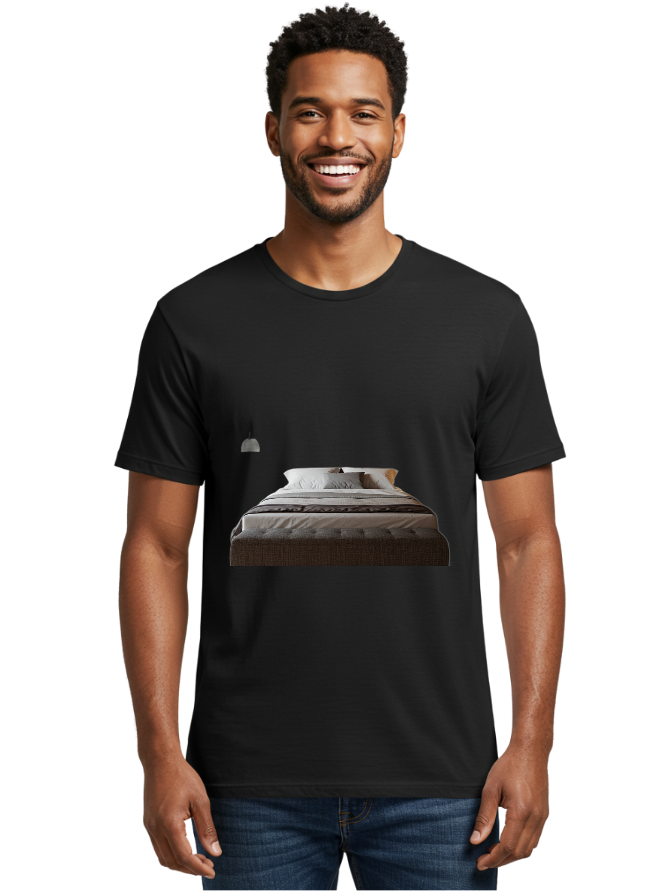 Bed-With-White-Pillows Men'S Graphic Tee, 100% Cotton, Comfortable Casual Summer Wear, Machine Washable, Vintage Camera, Old Camera, Antique Camera, Black Camera, Classic Photography, Photography Equipment, Nostalgic Device, Film Camera, Bag168