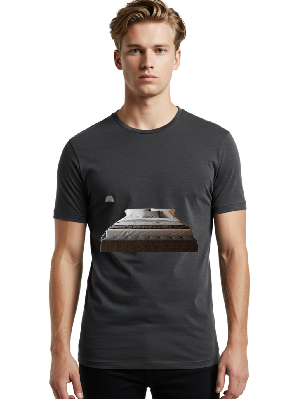 Bed-With-White-Pillows Men'S Graphic Tee, 100% Cotton, Comfortable Casual Summer Wear, Machine Washable, Vintage Camera, Old Camera, Antique Camera, Black Camera, Classic Photography, Photography Equipment, Nostalgic Device, Film Camera, Bag168