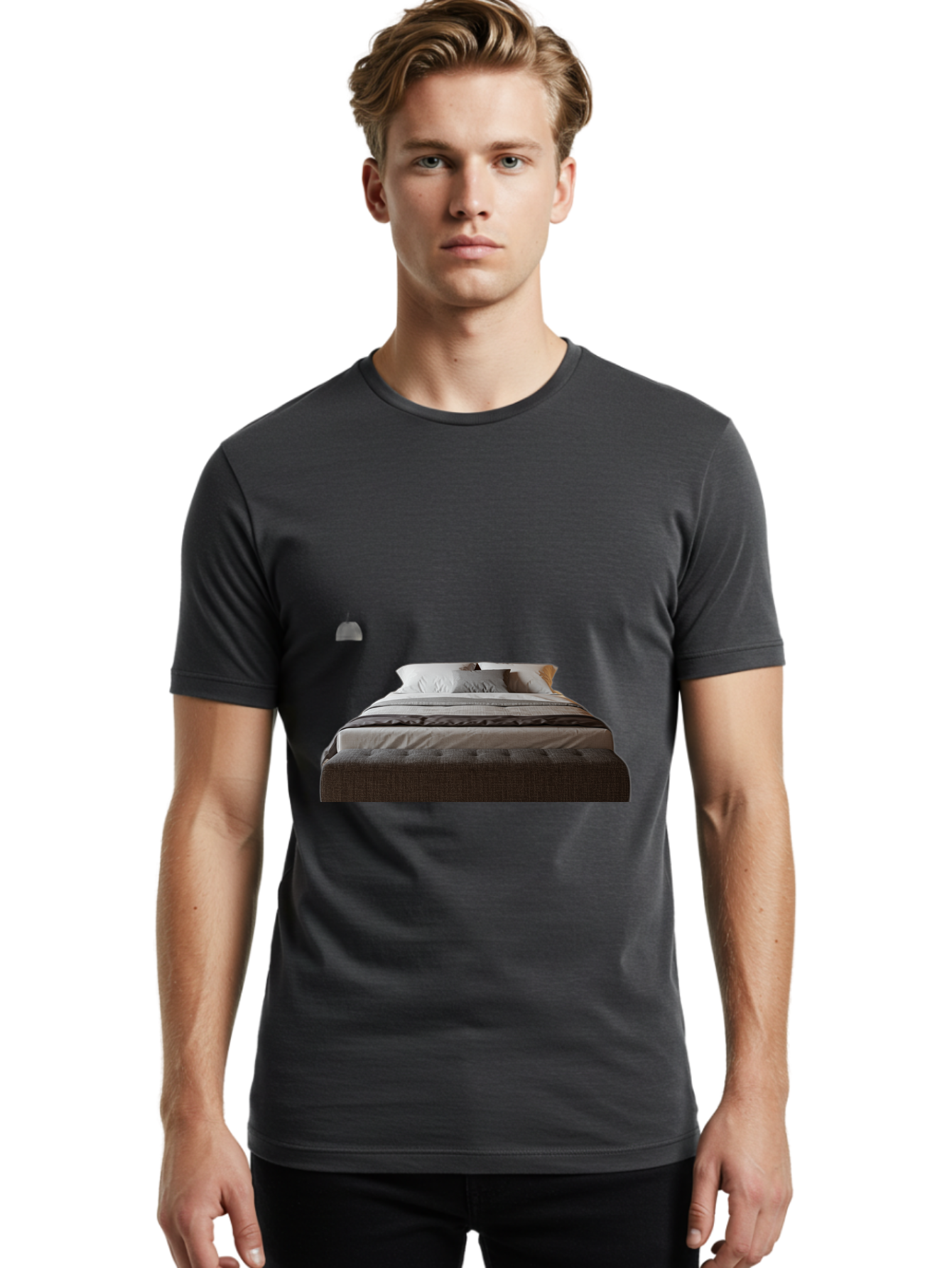 Bed-With-White-Pillows Men'S Graphic Tee, 100% Cotton, Comfortable Casual Summer Wear, Machine Washable, Vintage Camera, Old Camera, Antique Camera, Black Camera, Classic Photography, Photography Equipment, Nostalgic Device, Film Camera, Bag168