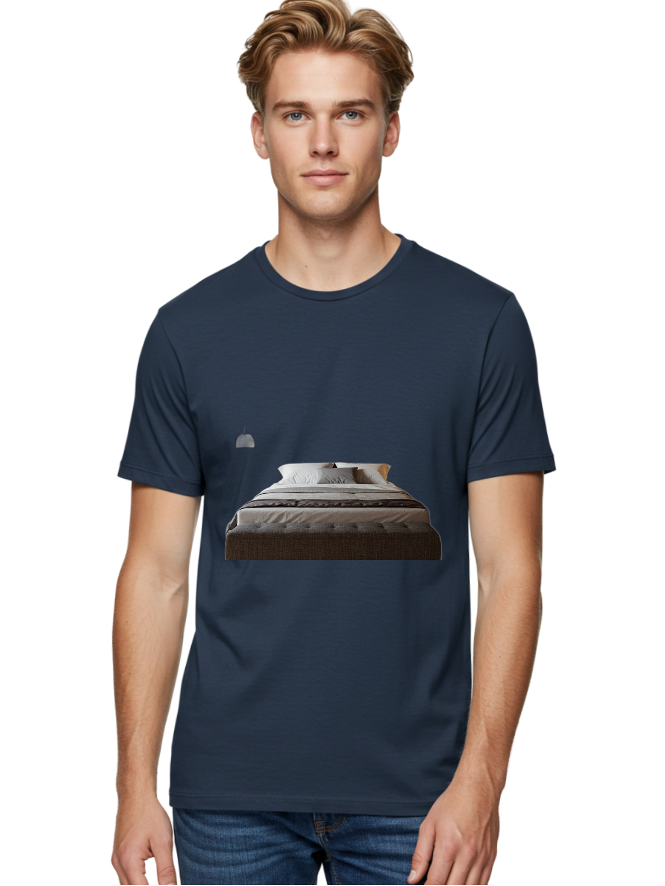 Bed-With-White-Pillows Men'S Graphic Tee, 100% Cotton, Comfortable Casual Summer Wear, Machine Washable, Vintage Camera, Old Camera, Antique Camera, Black Camera, Classic Photography, Photography Equipment, Nostalgic Device, Film Camera, Bag168