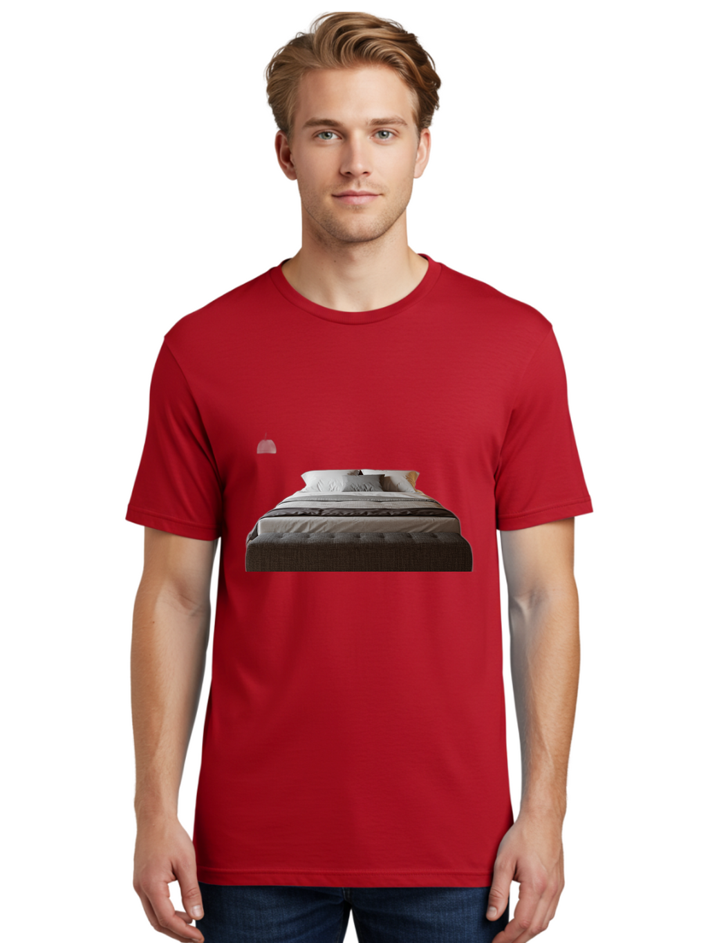 Bed-With-White-Pillows Men'S Graphic Tee, 100% Cotton, Comfortable Casual Summer Wear, Machine Washable, Vintage Camera, Old Camera, Antique Camera, Black Camera, Classic Photography, Photography Equipment, Nostalgic Device, Film Camera, Bag168