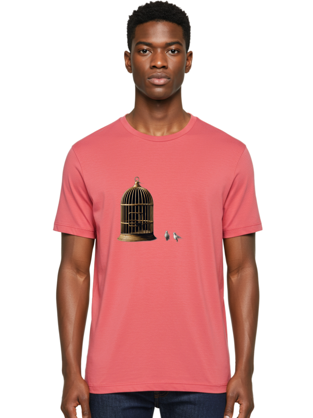 Bird-Cage-And-Birds Men'S Graphic Tee, 100% Cotton, Comfortable Casual Summer Wear, Machine Washable, Vintage Camera, Old Camera, Antique Camera, Black Camera, Classic Photography, Photography Equipment, Nostalgic Device, Film Camera, Bag172