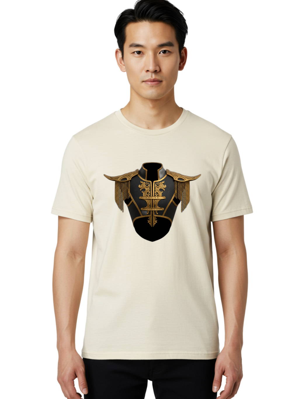 Black-And-Gold-Cuirass Men'S Graphic Tee, 100% Cotton, Comfortable Casual Summer Wear, Machine Washable, Vintage Camera, Old Camera, Antique Camera, Black Camera, Classic Photography, Photography Equipment, Nostalgic Device, Film Camera, Bag173
