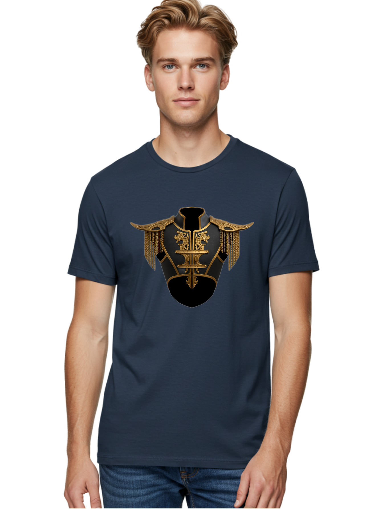 Black-And-Gold-Cuirass Men'S Graphic Tee, 100% Cotton, Comfortable Casual Summer Wear, Machine Washable, Vintage Camera, Old Camera, Antique Camera, Black Camera, Classic Photography, Photography Equipment, Nostalgic Device, Film Camera, Bag173