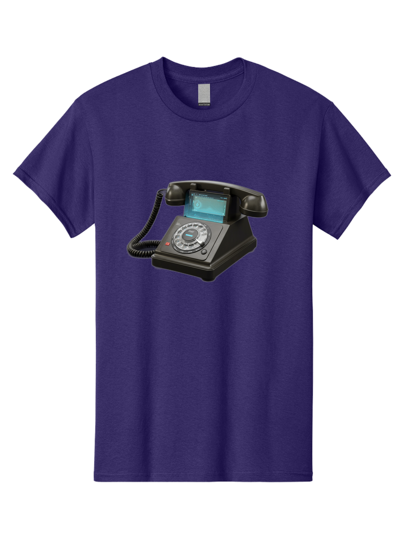 Black-Rotary-Phone-With-Lcd-Screen Men'S Graphic Tee, 100% Cotton, Comfortable Casual Summer Wear, Machine Washable, Vintage Camera, Old Camera, Antique Camera, Black Camera, Classic Photography, Photography Equipment, Nostalgic Device, Bag182