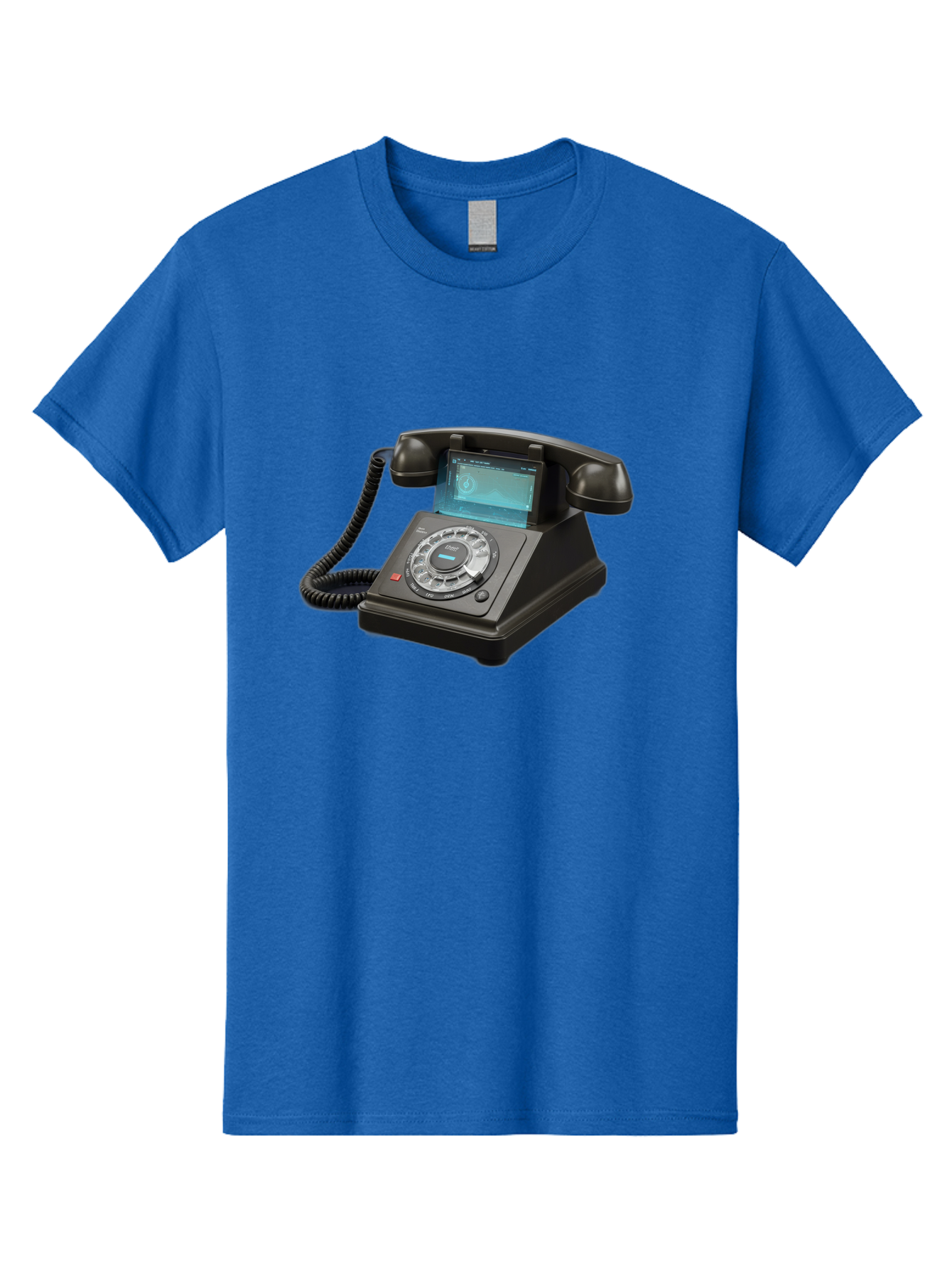Black-Rotary-Phone-With-Lcd-Screen Men'S Graphic Tee, 100% Cotton, Comfortable Casual Summer Wear, Machine Washable, Vintage Camera, Old Camera, Antique Camera, Black Camera, Classic Photography, Photography Equipment, Nostalgic Device, Bag182