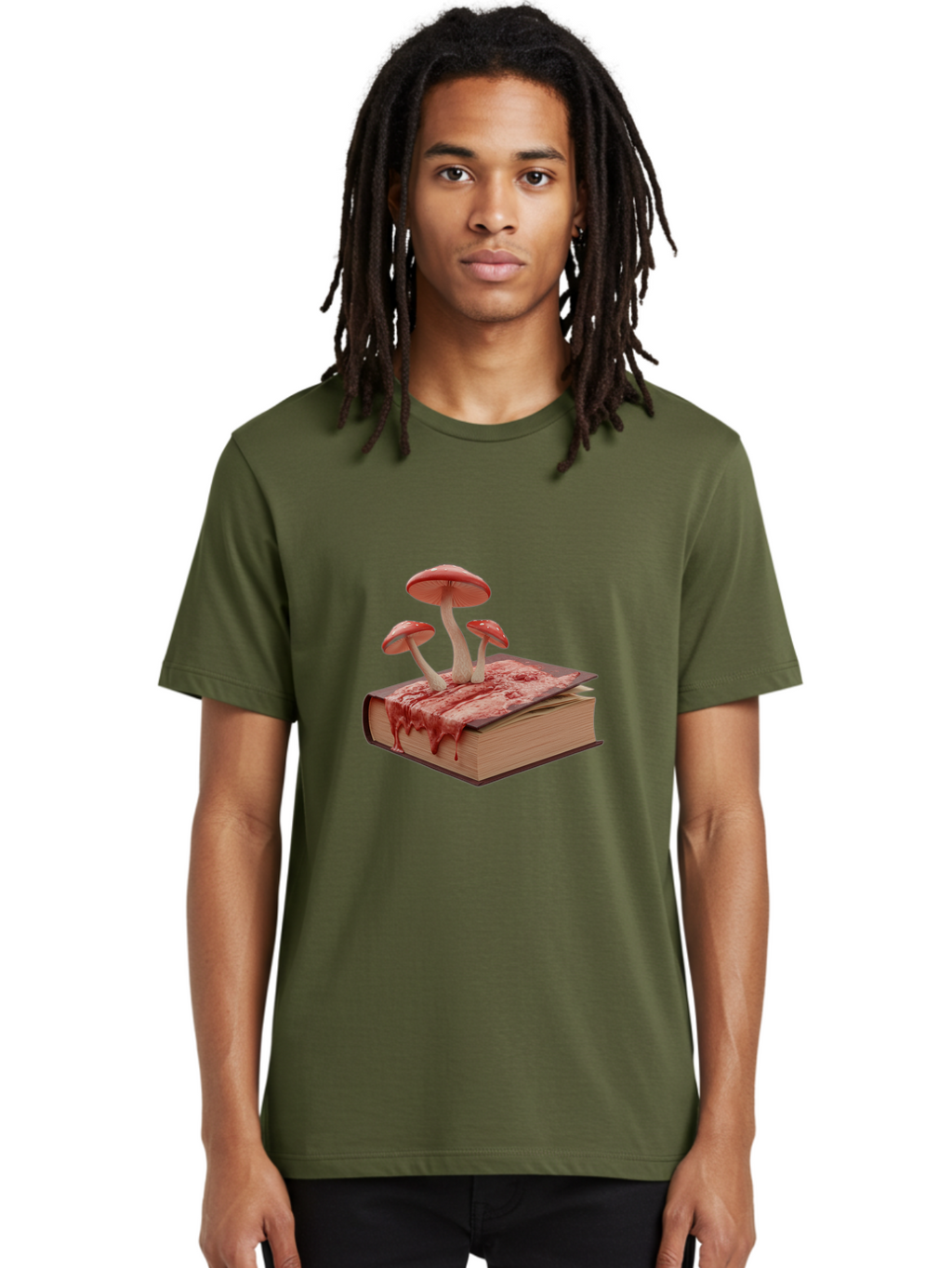 Bloody-Book-With-Mushrooms Men'S Graphic Tee, 100% Cotton, Comfortable Casual Summer Wear, Machine Washable, Vintage Camera, Old Camera, Antique Camera, Black Camera, Classic Photography, Photography Equipment, Nostalgic Device, Film Camera, Bag183