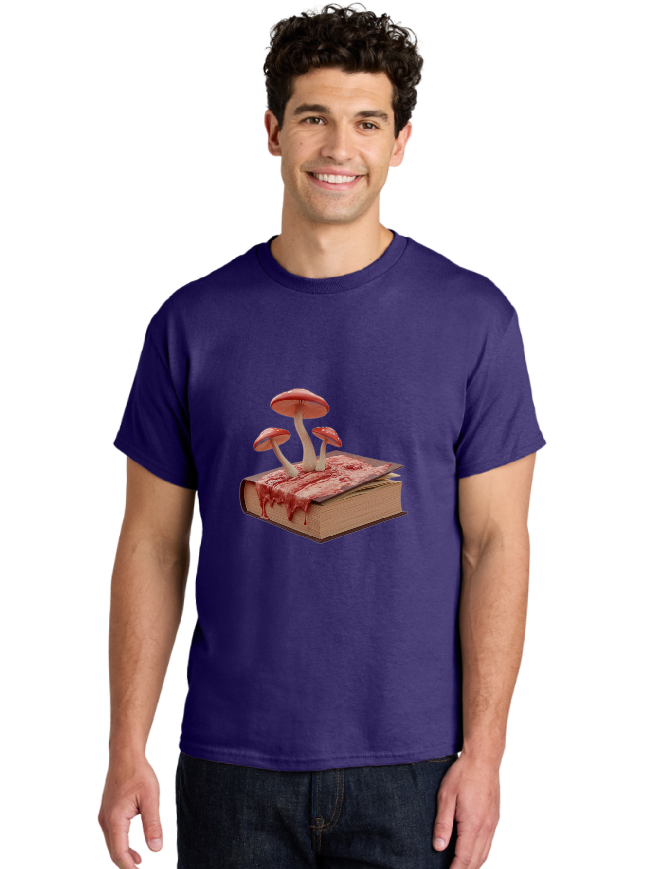 Bloody-Book-With-Mushrooms Men'S Graphic Tee, 100% Cotton, Comfortable Casual Summer Wear, Machine Washable, Vintage Camera, Old Camera, Antique Camera, Black Camera, Classic Photography, Photography Equipment, Nostalgic Device, Film Camera, Bag183