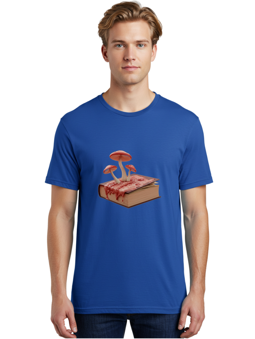 Bloody-Book-With-Mushrooms Men'S Graphic Tee, 100% Cotton, Comfortable Casual Summer Wear, Machine Washable, Vintage Camera, Old Camera, Antique Camera, Black Camera, Classic Photography, Photography Equipment, Nostalgic Device, Film Camera, Bag183