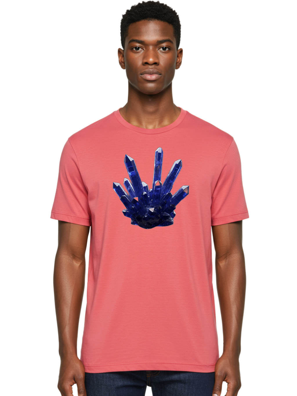 Blue-Crystal-Cluster Men'S Graphic Tee, 100% Cotton, Comfortable Casual Summer Wear, Machine Washable, Vintage Camera, Old Camera, Antique Camera, Black Camera, Classic Photography, Photography Equipment, Nostalgic Device, Film Camera, Bag189