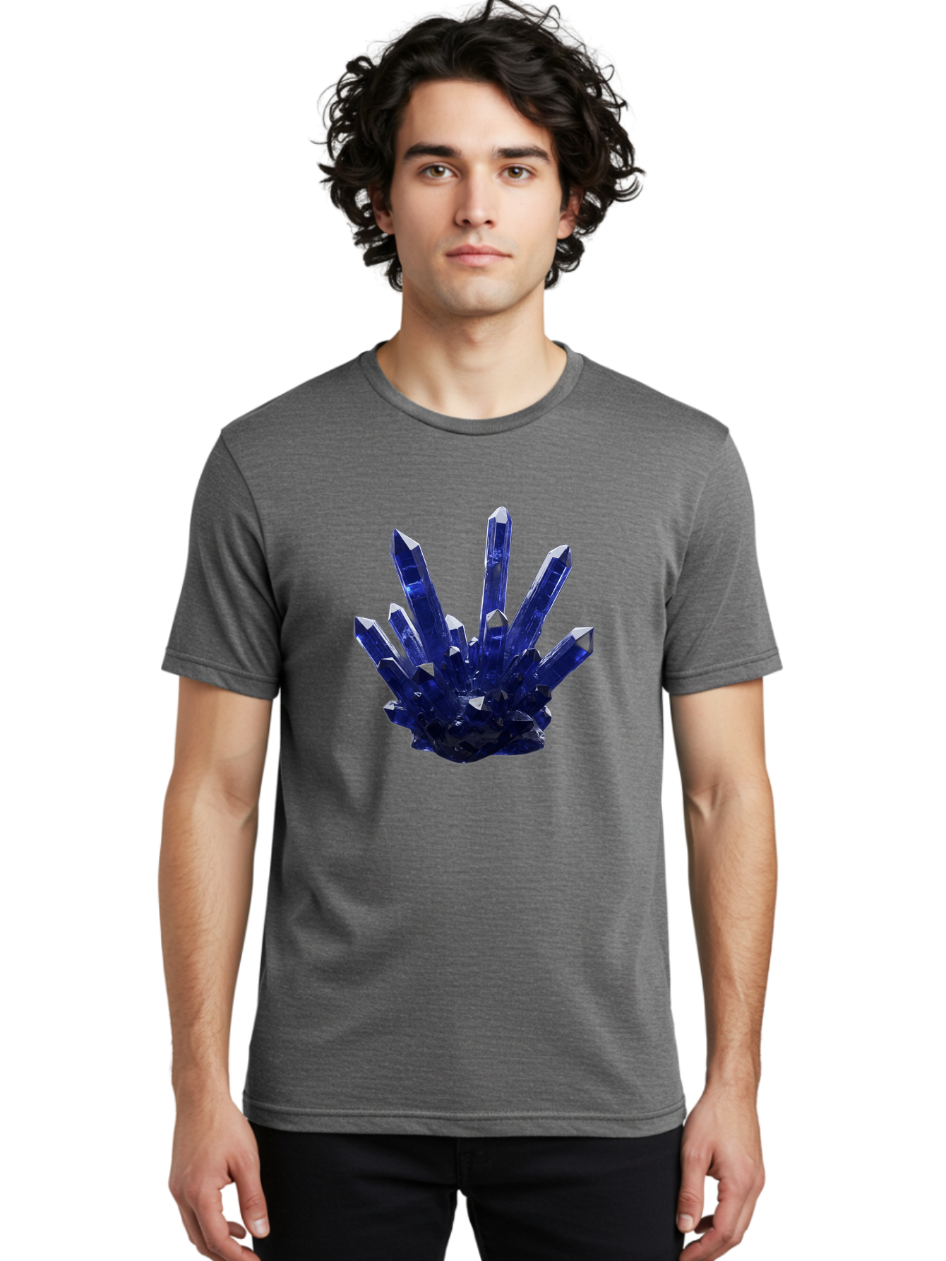 Blue-Crystal-Cluster Men'S Graphic Tee, 100% Cotton, Comfortable Casual Summer Wear, Machine Washable, Vintage Camera, Old Camera, Antique Camera, Black Camera, Classic Photography, Photography Equipment, Nostalgic Device, Film Camera, Bag189