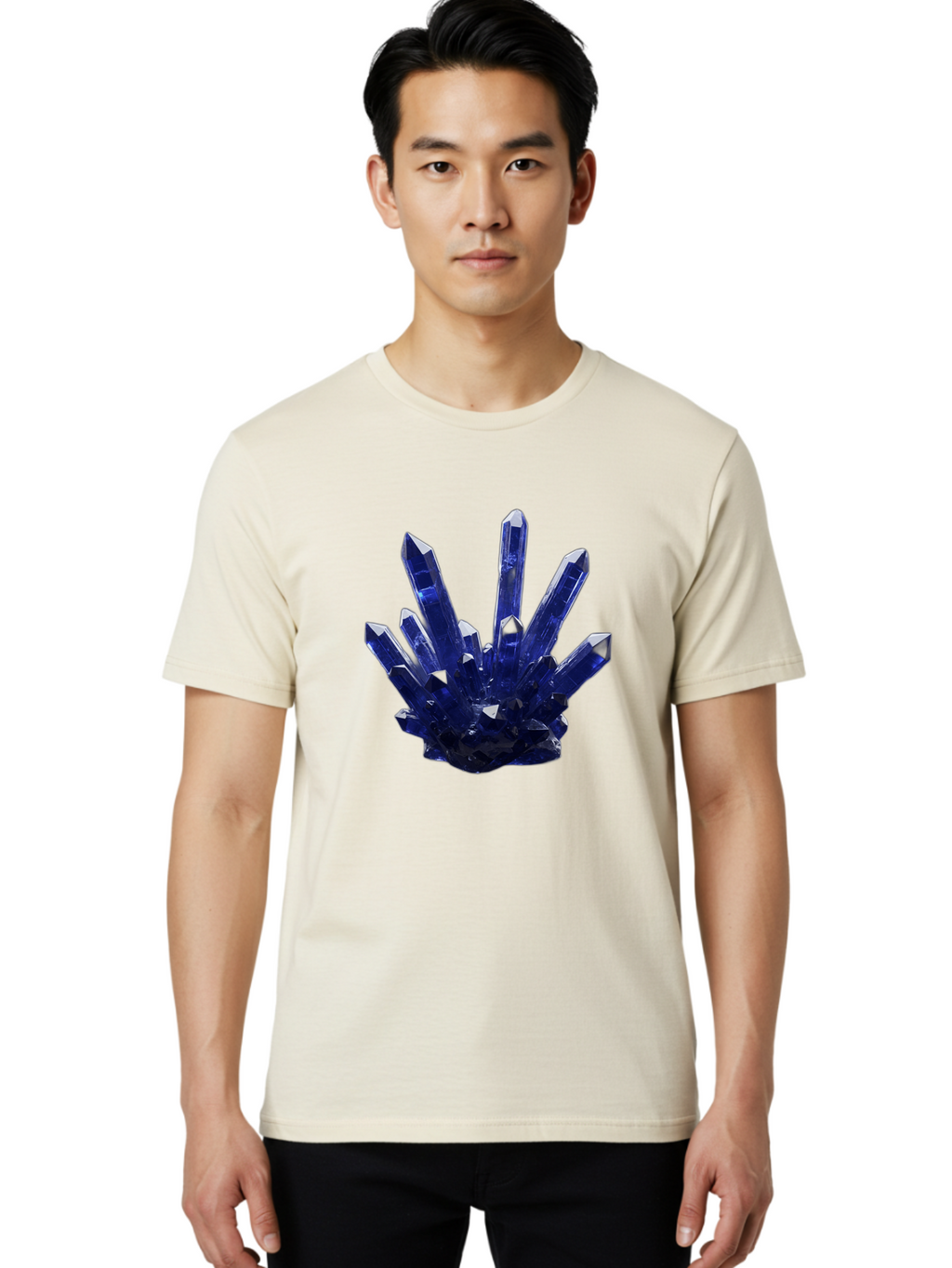 Blue-Crystal-Cluster Men'S Graphic Tee, 100% Cotton, Comfortable Casual Summer Wear, Machine Washable, Vintage Camera, Old Camera, Antique Camera, Black Camera, Classic Photography, Photography Equipment, Nostalgic Device, Film Camera, Bag189