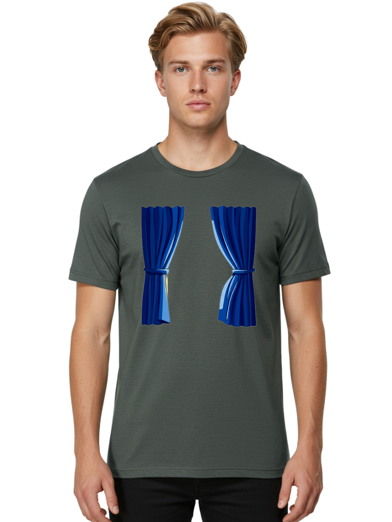 Blue-Curtains Men'S Graphic Tee, 100% Cotton, Comfortable Casual Summer Wear, Machine Washable, Vintage Camera, Old Camera, Antique Camera, Black Camera, Classic Photography, Photography Equipment, Nostalgic Device, Film Camera, Camera Art Bag190