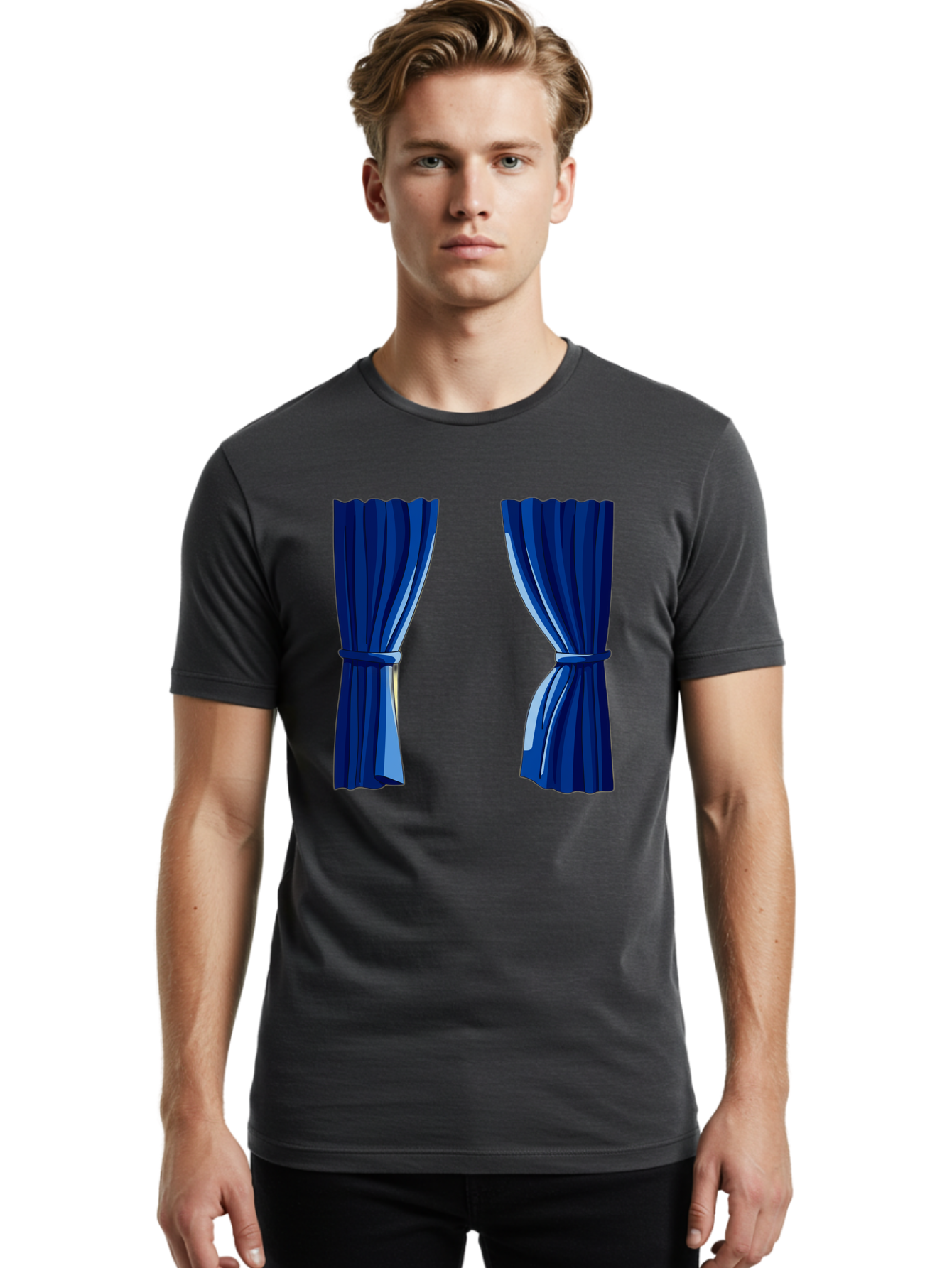 Blue-Curtains Men'S Graphic Tee, 100% Cotton, Comfortable Casual Summer Wear, Machine Washable, Vintage Camera, Old Camera, Antique Camera, Black Camera, Classic Photography, Photography Equipment, Nostalgic Device, Film Camera, Camera Art Bag190
