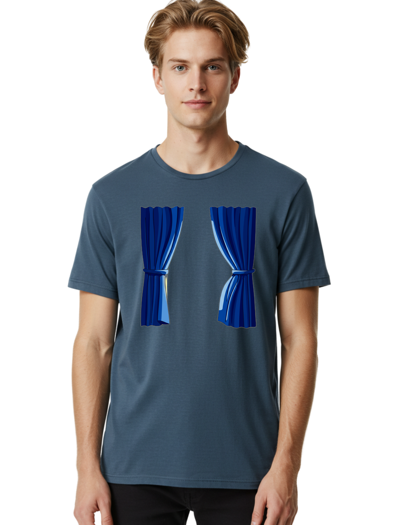 Blue-Curtains Men'S Graphic Tee, 100% Cotton, Comfortable Casual Summer Wear, Machine Washable, Vintage Camera, Old Camera, Antique Camera, Black Camera, Classic Photography, Photography Equipment, Nostalgic Device, Film Camera, Camera Art Bag190