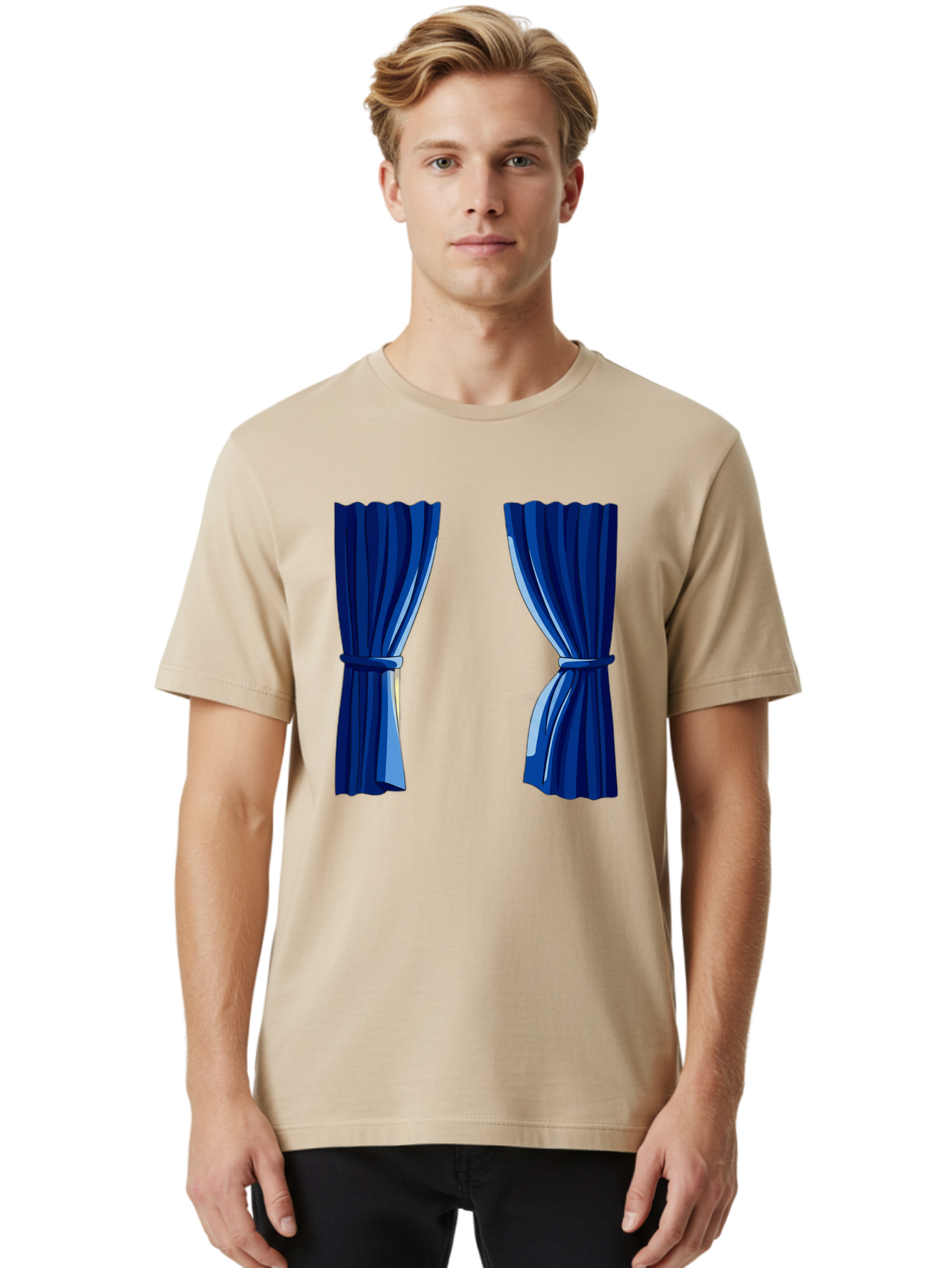 Blue-Curtains Men'S Graphic Tee, 100% Cotton, Comfortable Casual Summer Wear, Machine Washable, Vintage Camera, Old Camera, Antique Camera, Black Camera, Classic Photography, Photography Equipment, Nostalgic Device, Film Camera, Camera Art Bag190