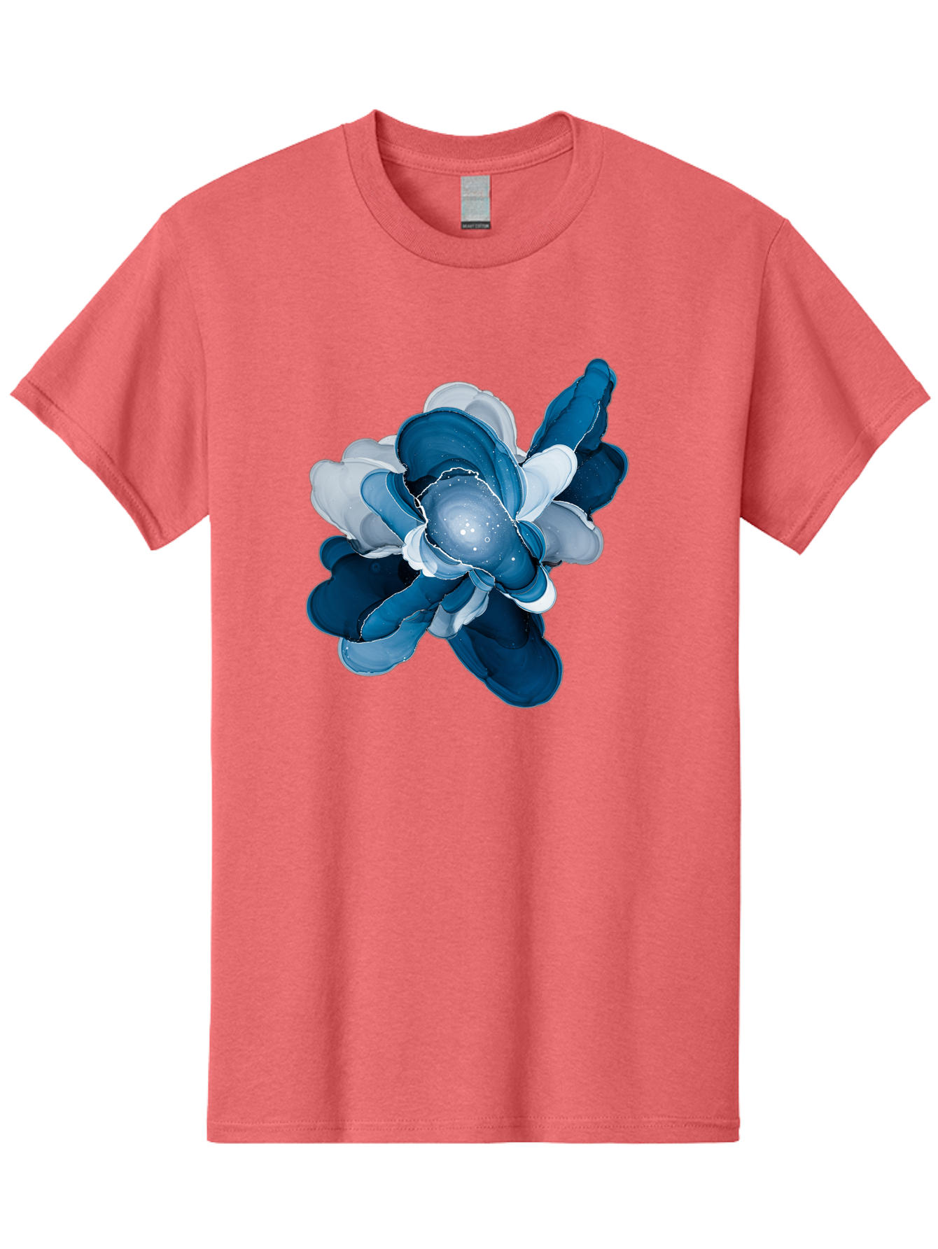 Blue-Digital-Flower Men'S Graphic Tee, 100% Cotton, Comfortable Casual Summer Wear, Machine Washable, Vintage Camera, Old Camera, Antique Camera, Black Camera, Classic Photography, Photography Equipment, Nostalgic Device, Film Camera, Bag191