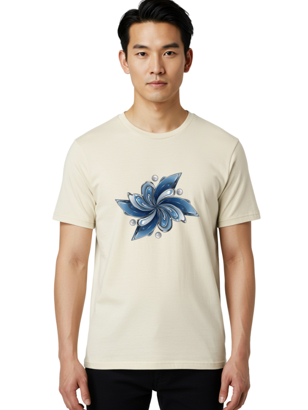 Blue-Flower Men'S Graphic Tee, 100% Cotton, Comfortable Casual Summer Wear, Machine Washable, Vintage Camera, Old Camera, Antique Camera, Black Camera, Classic Photography, Photography Equipment, Nostalgic Device, Film Camera, Camera Art Bag193