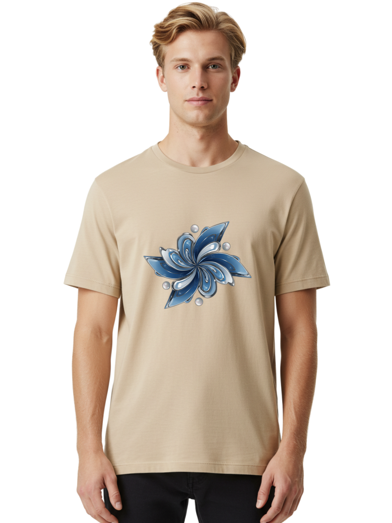 Blue-Flower Men'S Graphic Tee, 100% Cotton, Comfortable Casual Summer Wear, Machine Washable, Vintage Camera, Old Camera, Antique Camera, Black Camera, Classic Photography, Photography Equipment, Nostalgic Device, Film Camera, Camera Art Bag193