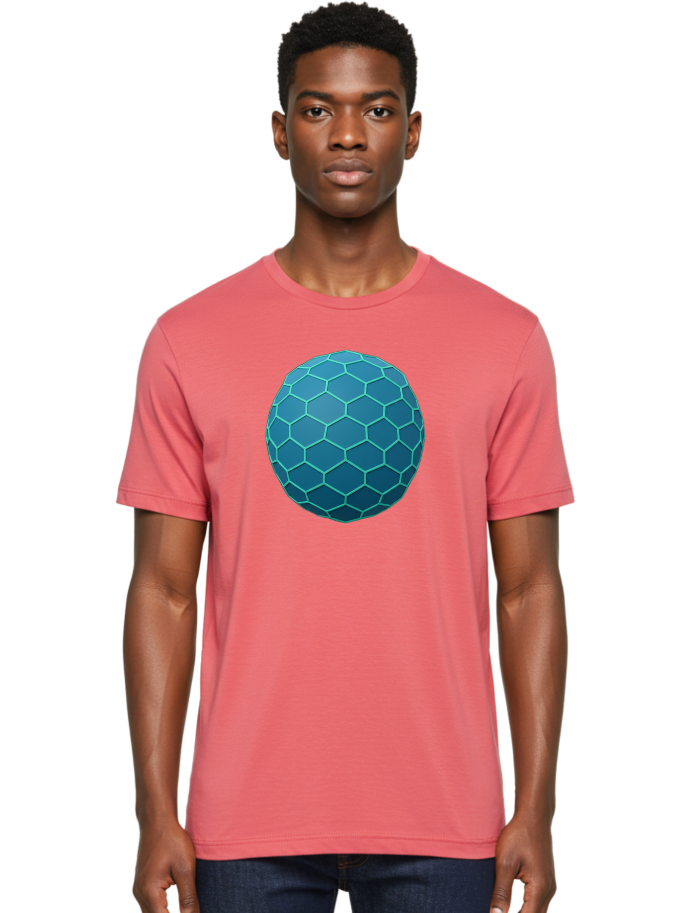 Blue-Hexagonal-Sphere Men'S Graphic Tee, 100% Cotton, Comfortable Casual Summer Wear, Machine Washable, Vintage Camera, Old Camera, Antique Camera, Black Camera, Classic Photography, Photography Equipment, Nostalgic Device, Film Camera, Bag194