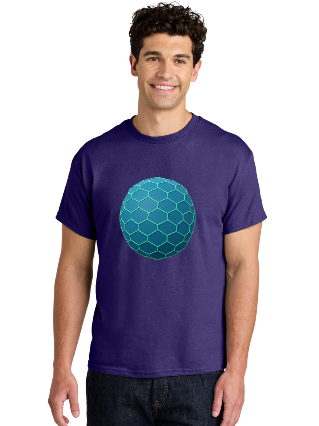 Blue-Hexagonal-Sphere Men'S Graphic Tee, 100% Cotton, Comfortable Casual Summer Wear, Machine Washable, Vintage Camera, Old Camera, Antique Camera, Black Camera, Classic Photography, Photography Equipment, Nostalgic Device, Film Camera, Bag194
