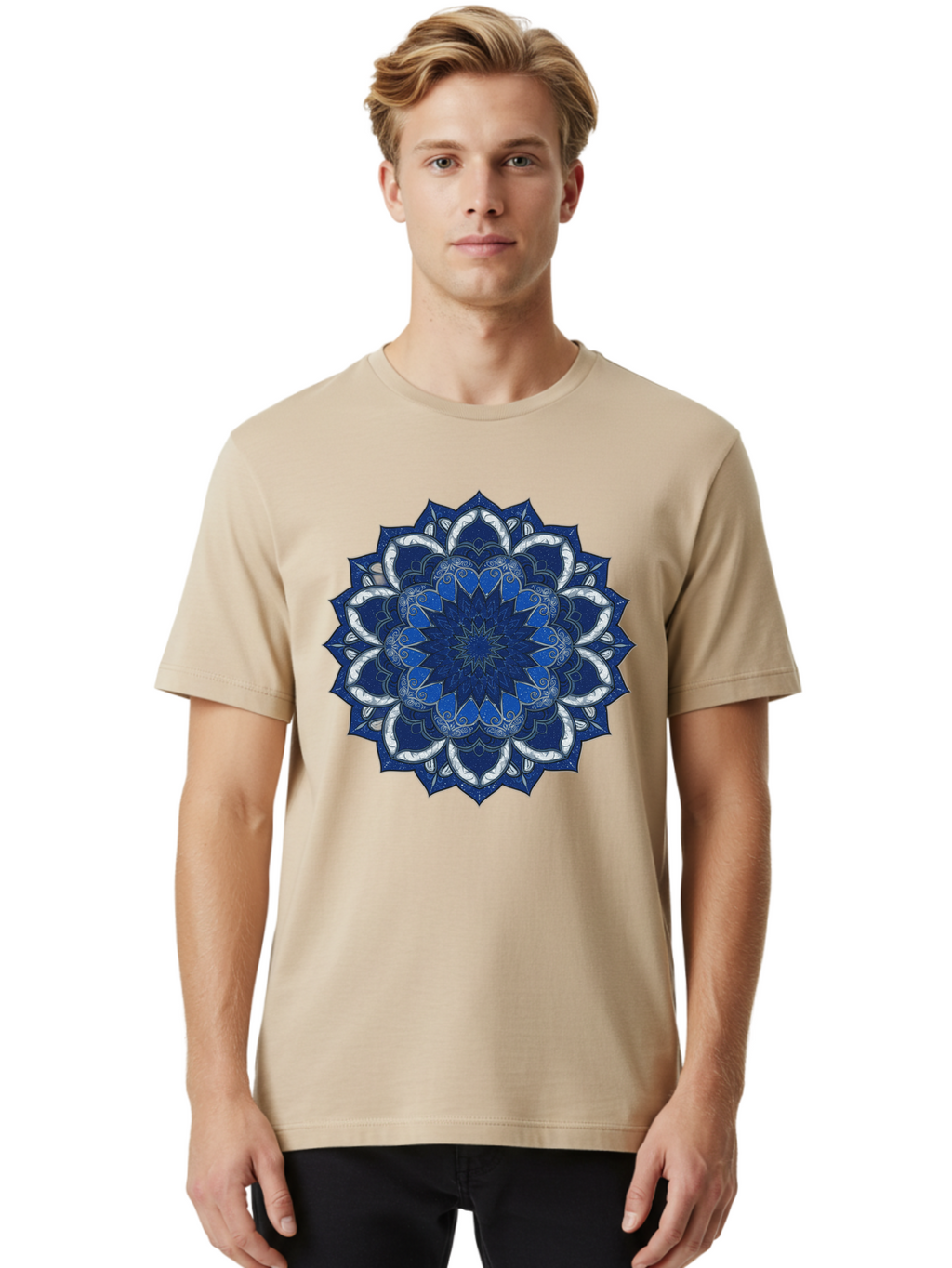 Blue-Mandala Men'S Graphic Tee, 100% Cotton, Comfortable Casual Summer Wear, Machine Washable, Vintage Camera, Old Camera, Antique Camera, Black Camera, Classic Photography, Photography Equipment, Nostalgic Device, Film Camera, Camera Art Bag197